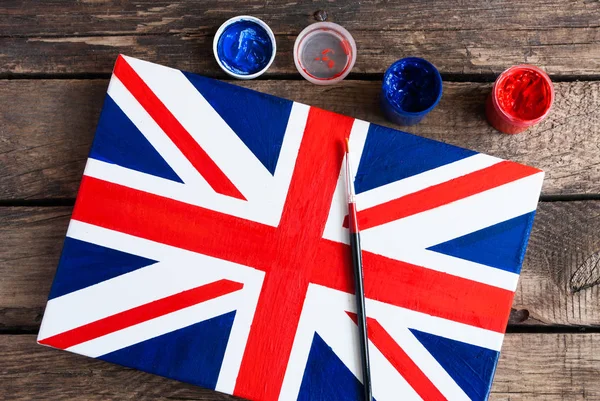 Painted Flag of The United Kingdom of Great Britain and Northern — Stock Photo, Image