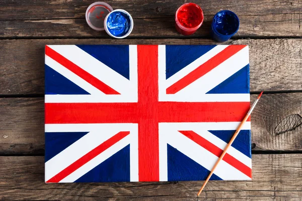 Gemalte Flagge des Vereinigten Königreichs Großbritannien und Nordirland — Stockfoto