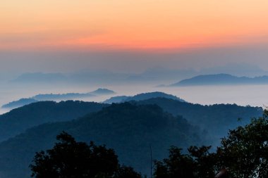 Phu bo bit, Loei Tayland kışın sis sabah