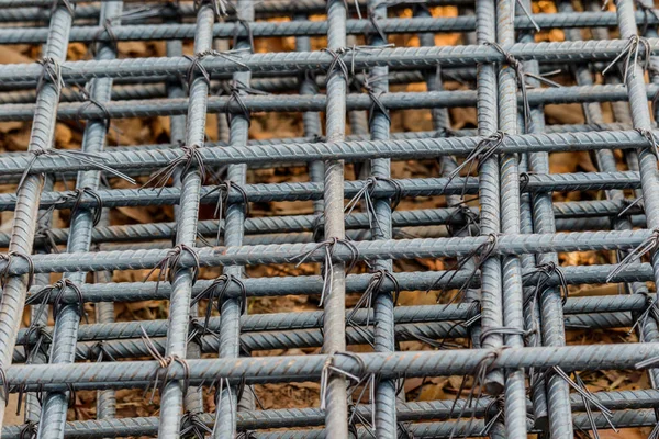 Constru에서 콘크리트 철근에 사용 되는 강철 매트리스의 — 스톡 사진