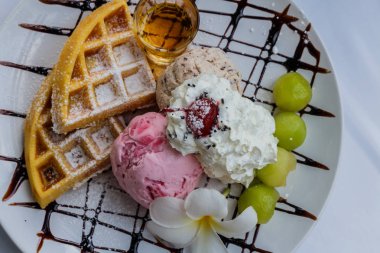 Korece tatlılar buzlu kavun bingsu kafede