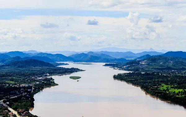 Top view of khong river at thailand. — Stock Photo, Image