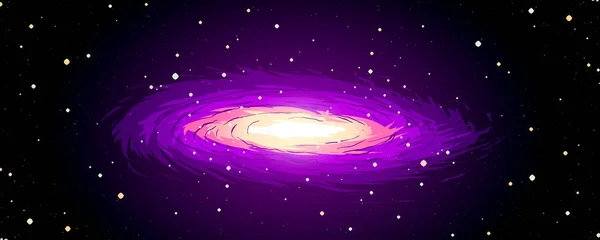 Космический фон. Розовая галактика, звезды и недула . — стоковый вектор