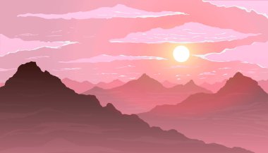 Dağlarda gün batımı.