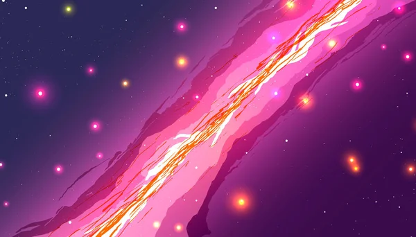 Векторно-розовое пространство абстрактного фона. Звезды и туманности . — стоковый вектор