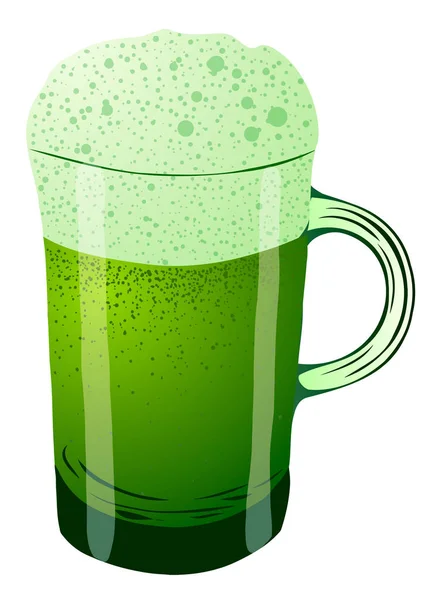圣派翠克的一天。一杯绿色的啤酒. — 图库矢量图片