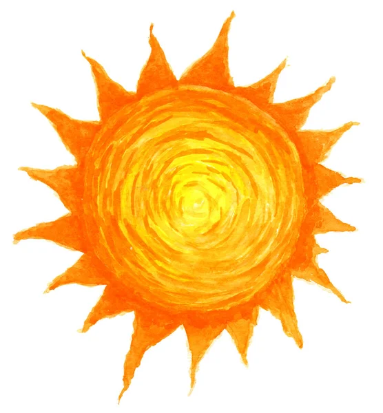 Sole in acquerello — Foto Stock