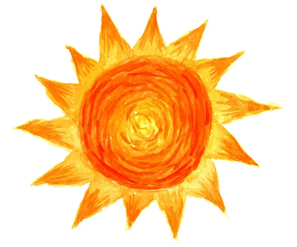 水彩で太陽 — ストック写真