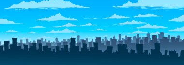 Büyük şehir panoramasının vektör çizimi.