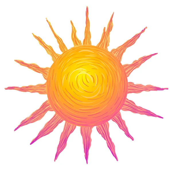 Soarele portocaliu pe un fundal alb. ilustrație abstractă vectorială . — Vector de stoc