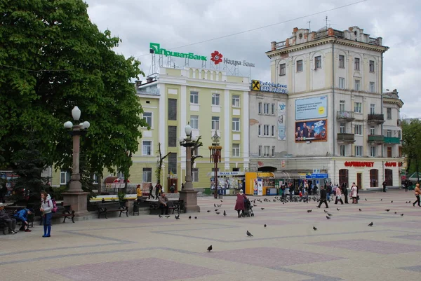 Corner Theatre square Ternopil — Stock Photo, Image
