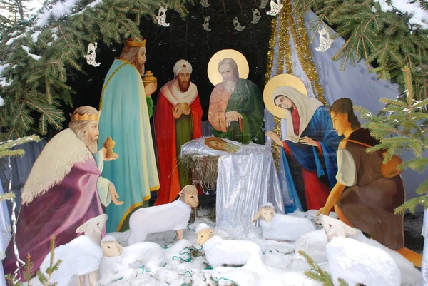 Kerststal in het klooster van St. Righteous Anna — Stockfoto
