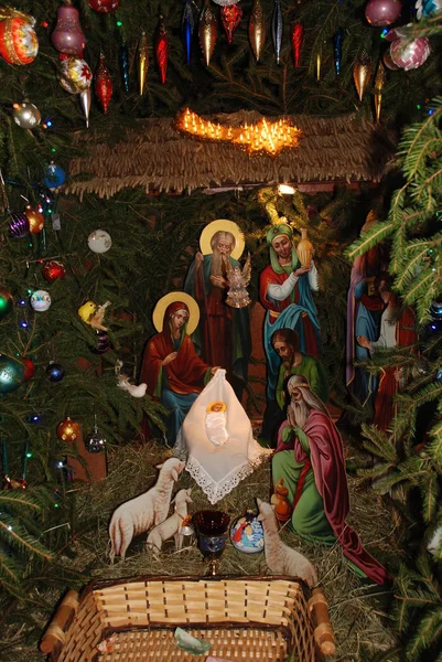 Crèche Noël Dans Monastère — Photo