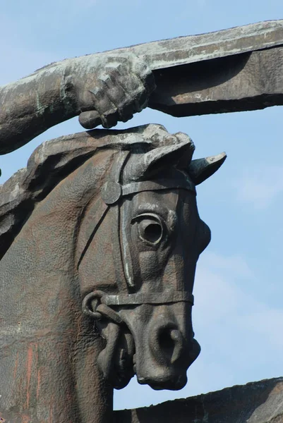 Primo Monumento Cavalleria Vicino Olesko Agosto 2015 — Foto Stock