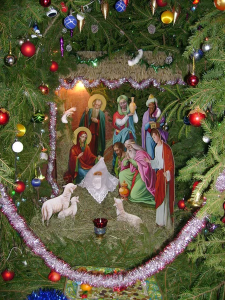 Boże Narodzenie Łóżeczko Klasztorze — Zdjęcie stockowe