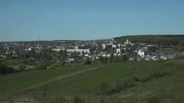 Vista General Las Afueras Una Pequeña Ciudad — Vídeo de stock