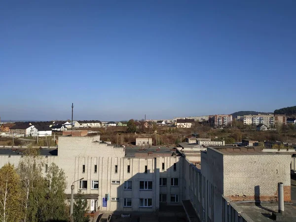 Vista Janela Para Cidade — Fotografia de Stock