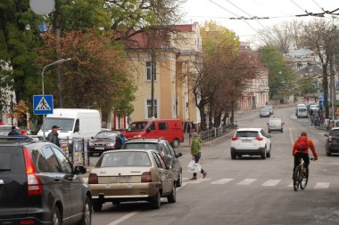 Ternopil 'de Prens Ostrog' un sokağı. Ukrayna