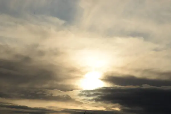 Abends Bewölkter Himmel Allgemeine Sicht — Stockfoto