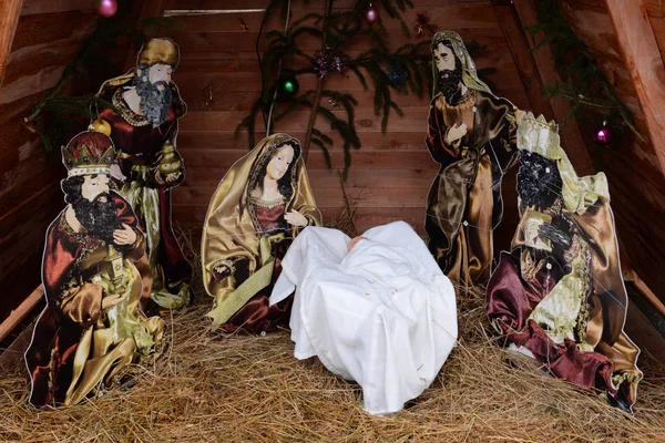 Χριστουγεννιάτικη Γέννηση Σκηνή Στο Kremenets Ternopil Περιοχή Ουκρανία Δεκέμβριος 2019 — Φωτογραφία Αρχείου