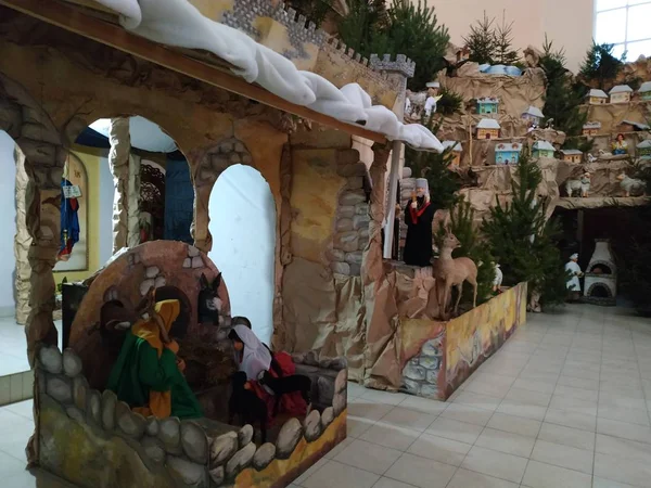Cuna Navidad Templo Pedro Pablo Ternopil — Foto de Stock