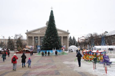 Köşedeki tiyatro meydanı Ternopil.Ukrayna.