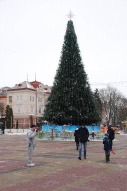 Köşedeki tiyatro meydanı Ternopil.Ukrayna.
