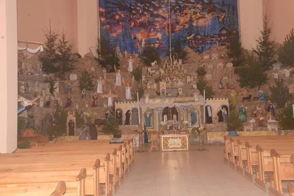 Crèche Noël Dans Temple Pierre Paul Ternopil — Photo