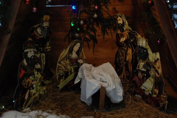 Christmas Nativity Scene Kremenets Ternopil Region Ukraine December 2019 — Stock Photo, Image