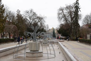 Köşedeki tiyatro meydanı Ternopil.Ukrayna.