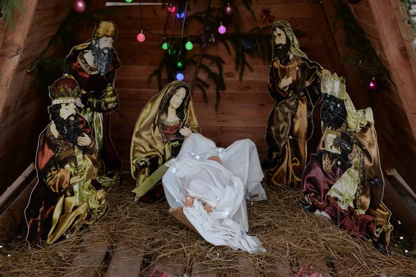 Scène Noël Dans Région Kremenets Ternopil Ukraine — Photo