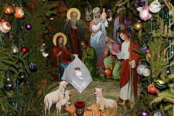 Crèche Noël Dans Monastère — Photo