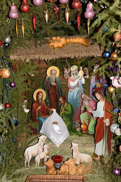 Kerststal Het Klooster — Stockfoto