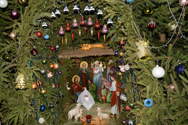Boże Narodzenie Łóżeczko Klasztorze — Zdjęcie stockowe