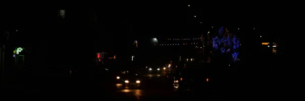 Akşam Şehrinin Noel Işıkları — Stok fotoğraf