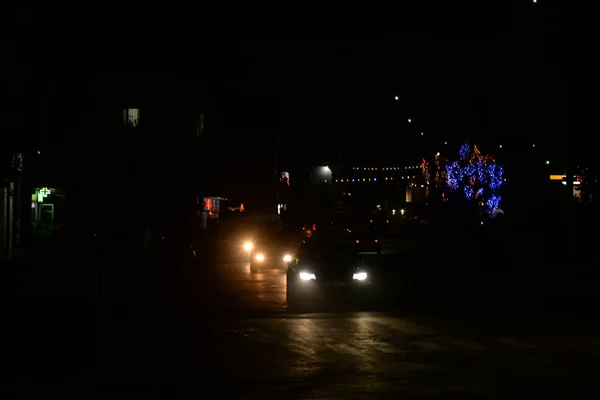 Luci Natale Della Città Serale — Foto Stock