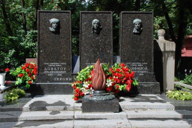 Moskova 'nın savunma kahramanlarının anıtı.