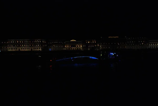 Luces Nocturnas San Petersburgo — Foto de Stock