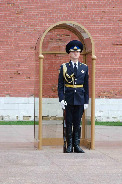 Poste Numéro Sur Tombe Soldat Inconnu Près Mur Kremlin Moscou — Photo