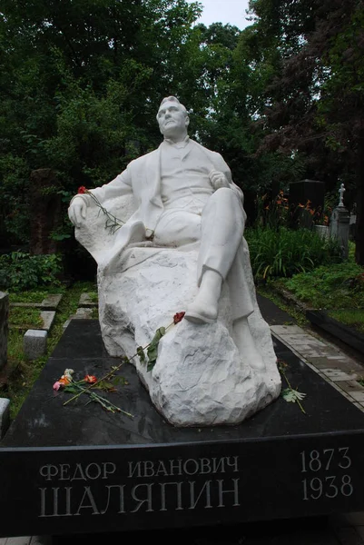 Monumento Sobre Tumba Fedor Chaliapin Cementerio Novodevichy — Foto de Stock