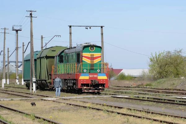 Locomotiva Chme3 Russo Chme3 Checoslovaco Locomotiva Com Transmissão Elétrica Shunting — Fotografia de Stock