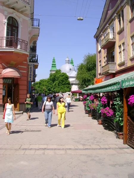 Ternopil Deki Sahaidachny Caddesi Ukrayna — Stok fotoğraf