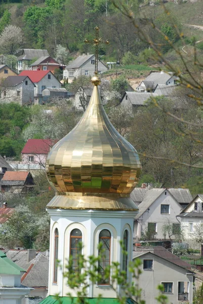 Cúpula Dourada Cruz Igreja Ortodoxa — Fotografia de Stock
