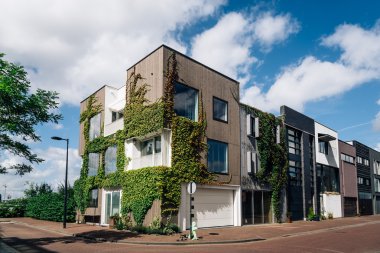 Satır modern mimari evler Amsterdam