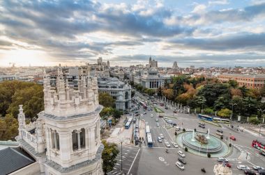 Cibeles Meydanı Madrid Belediye görünümünü
