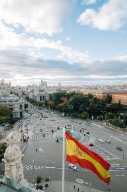 Cibeles Meydanı Madrid Belediye görünümünü