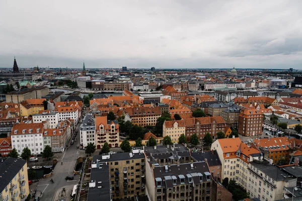 Vista aerea di Copenaghen una giornata nuvolosa d'estate — Foto Stock