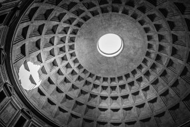 Roma Agripa Pantheon kubbe iç görünüm.
