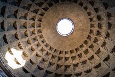 Roma Agripa Pantheon kubbe iç görünüm.