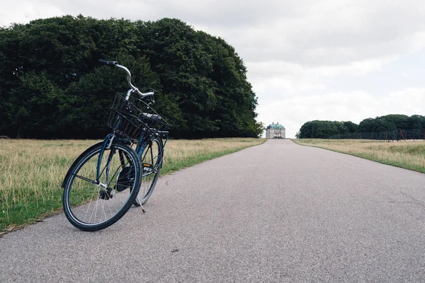 Bicycle in a country road in the park